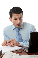 Image showing Businessman at desk working