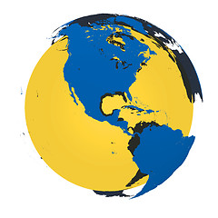 Image showing Model of Earth with golden core