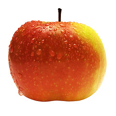 Image showing Apple Red-Yellow w / Raindrops (Path Included)