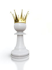 Image showing White pawn king