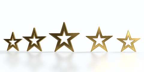 Image showing Five golden stars