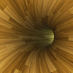 Image showing Wooden tunnel.