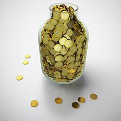 Image showing Jar of golden coins