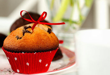 Image showing Blueberry-chocolate muffin