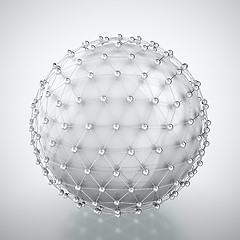 Image showing White sphere in metal cage