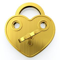 Image showing Golden padlock