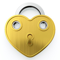 Image showing Golden padlock