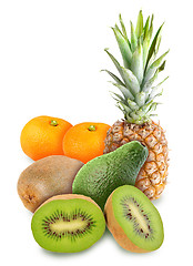 Image showing Heap of fresh tropical fruits