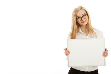 Image showing young succsessfull business woman isolated on white background