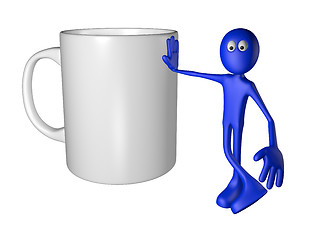 Image showing blue guy and mug