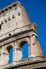 Image showing Colosseum with blue sky