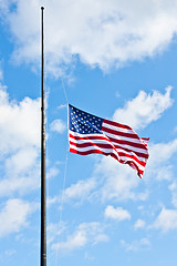 Image showing Half staff American flag