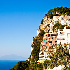 Image showing Vesuvius volcano from Capri Isle