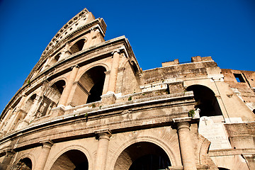 Image showing Colosseum with blue sky