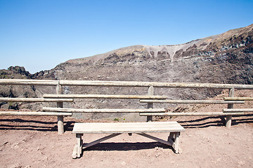 Image showing Bench in front Vesuvius crater