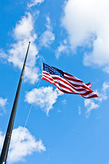 Image showing Half staff American flag