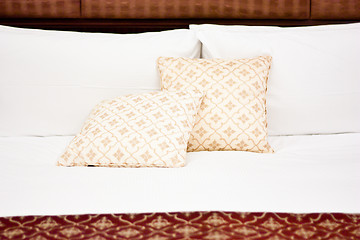 Image showing Pillows in Hotel bedroom