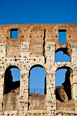 Image showing Colosseum with blue sky