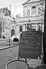 Image showing Paris - Menu in a restaurant