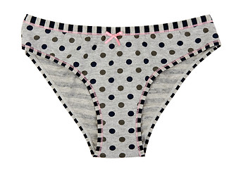 Image showing Grey Women's panties with polka dots