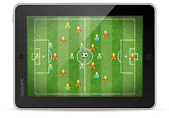 Image showing Tablet PC with Football Game
