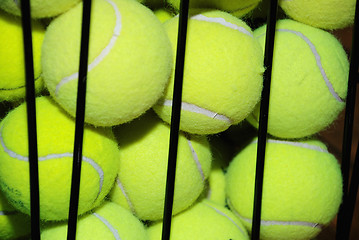 Image showing tennis balls in a basket 