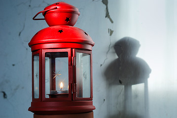 Image showing old red xmas lantern