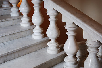 Image showing ancient marmoreal stairs with balusters