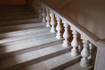 Image showing ancient marmoreal stairs with balusters