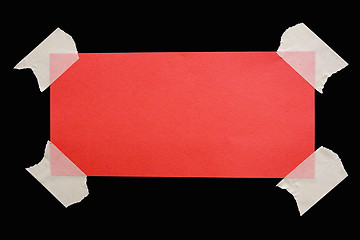 Image showing Taped Down Red Note w/ Path