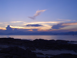 Image showing Sunset along the coast in Hong Kong