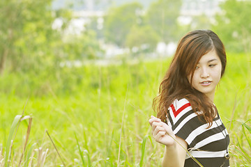 Image showing Asian woman in the nature