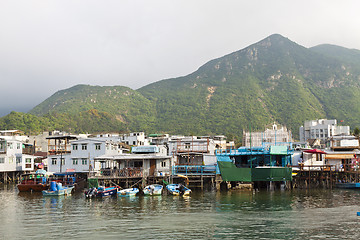 Image showing Tai O fishing village at night in Hong Kong