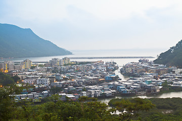 Image showing Tai O fishing village at night in Hong Kong