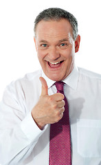 Image showing Successful entrepreneur gesturing thumbs-up