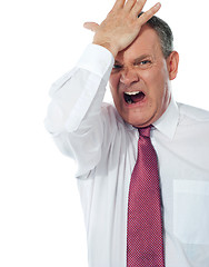 Image showing Cropped image of a disturbed businessman