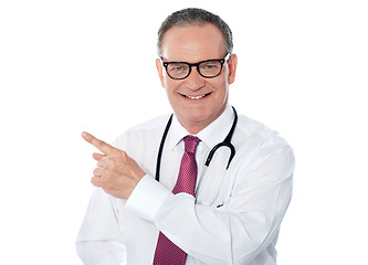 Image showing Medical professional pointing away