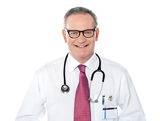 Image showing Portrait of caucasian doctor smiling