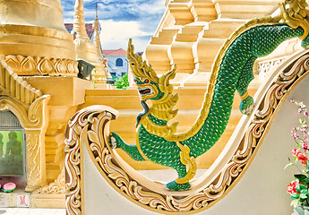 Image showing dragon statue in budhist temple