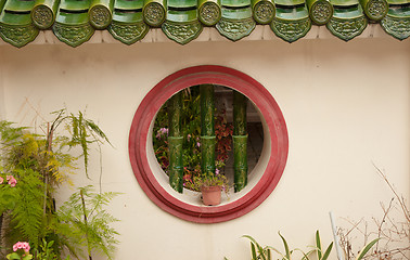 Image showing round window in wall