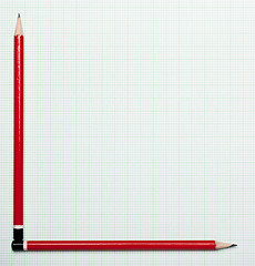 Image showing Graph paper with pencil axis