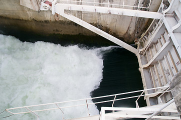 Image showing Floodgate at water reservoir