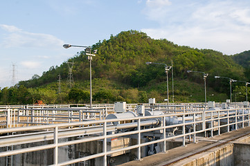 Image showing Detail of dam with power station