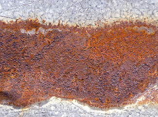 Image showing Background retro vintage rusty corroded tin wall 