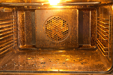 Image showing Dirty oven