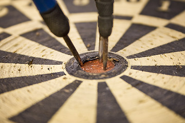 Image showing Dartboard – Close Up On Bulls Eye