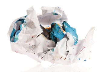 Image showing Crumpled paper isolated over white 