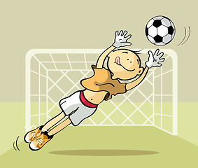 Image showing Goalkeeper catching the ball