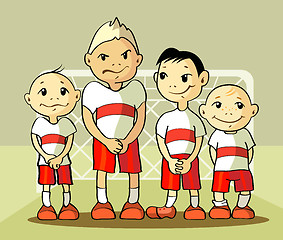 Image showing Four soccer player