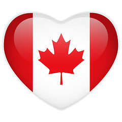 Image showing Canada Flag Heart Glossy Button